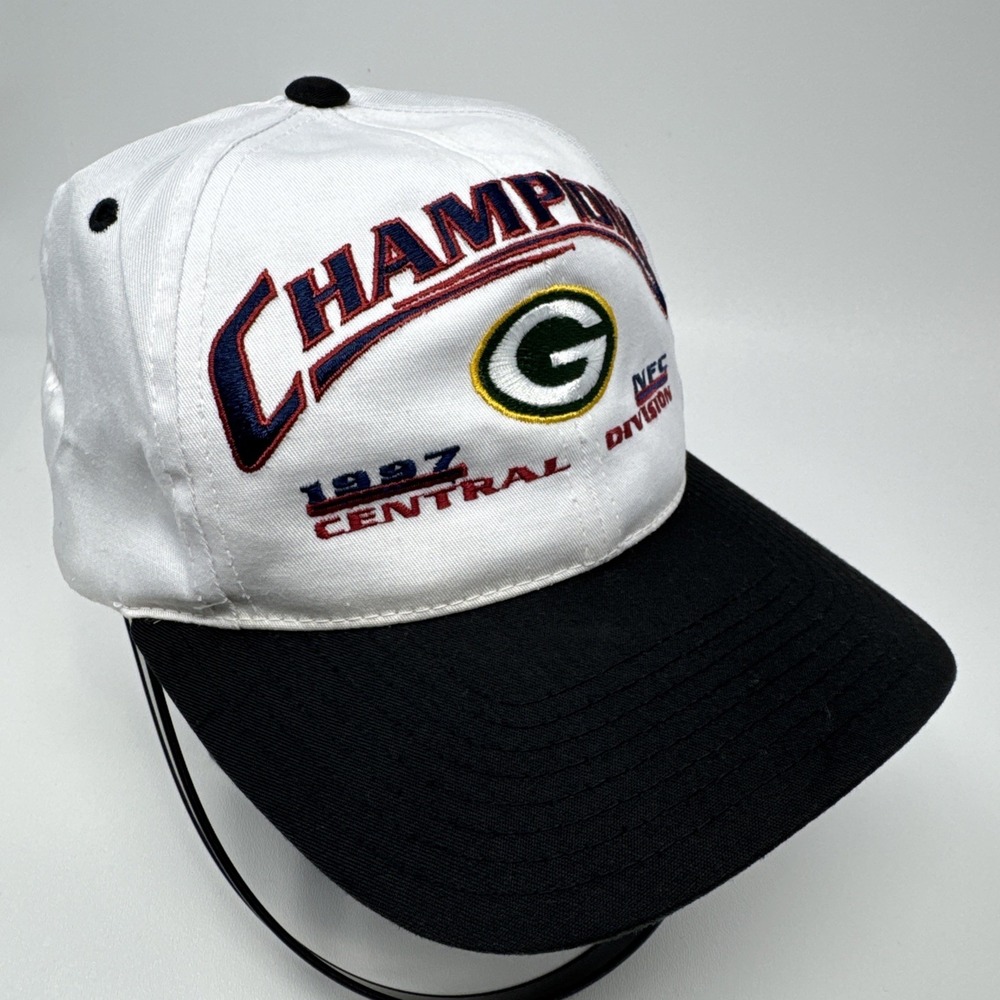 Green‎ Bay Packers Snapback Hat 1997 Central Division Champions Vintage - Picture 6 of 13